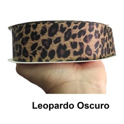 Cinta Gross  Animal Print Rollo 5 metros - Leopardo Oscuro (38mm) ✔️ 