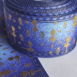 Cinta Gross Foil AAA Por Metro (40mm) Denim Oscuro Foil Bailarinas