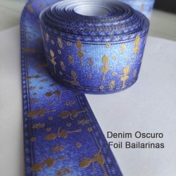 Cinta Gross Foil AAA Por Metro (40mm) Denim Oscuro Foil Bailarinas