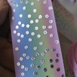 Cinta Gros (38mm) FOIL - Pieza 5 metros - Arcoiris 2 ✔️