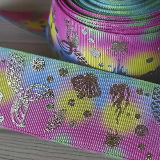 Cinta Gros AAA Foil Por Metro (38mm) - Colas de Sirena Plateado
