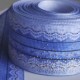 Cinta Gross Foil por Metro AAA (40mm) - Encajes Denim Claro y Puntos