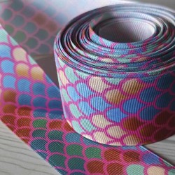 Cinta Gros AAA Por Metro (38mm) - Escamas de Sirena Rosado✔️