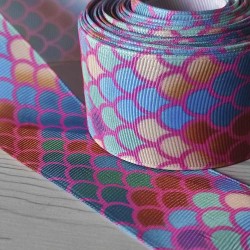 Cinta Gros AAA Por Metro (38mm) - Escamas de Sirena Rosado✔️