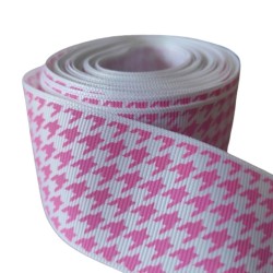 Cinta Gros AAA 38mm - Rollo 5 metros - Pata de Gallo ROSADO✔️