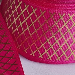 Cinta Gros Foil AAA Por Metro (40mm) - Rombos Fucsia