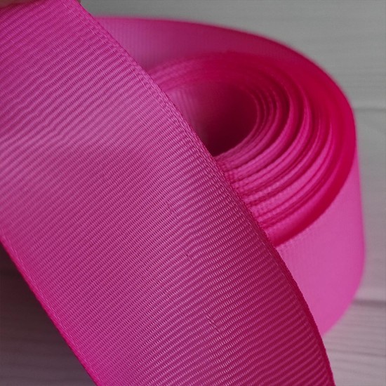 Cinta Gros Unicolor (10mm) - Rollo 5 metros - Fucsia Barbie #156