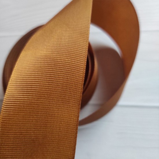 Cinta Gros Unicolor (38mm) - Rollo 5 metros - Dorado Oscuro