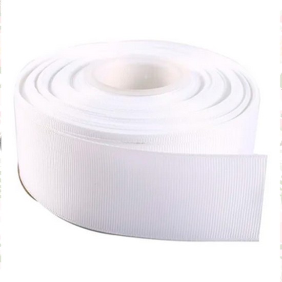 Cinta Gros Unicolor (38mm) - Rollo 5 metros - BLANCO