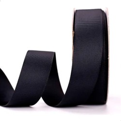 Cinta Gros Unicolor (10mm) - Rollo 5 metros - NEGRO