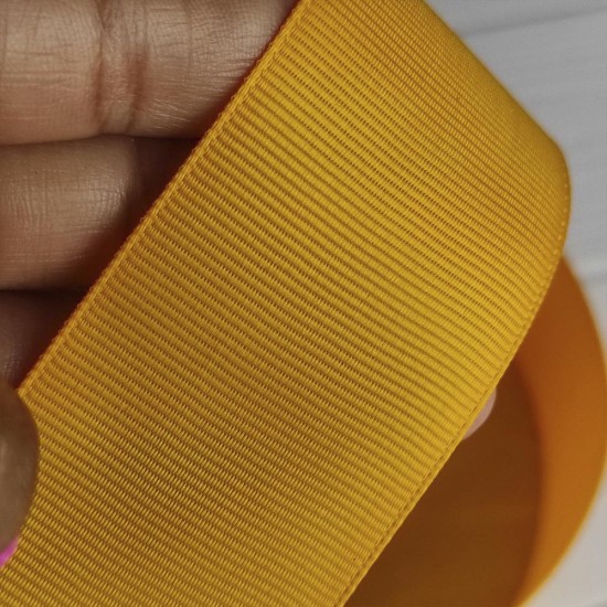 Cinta Gros Unicolor (10mm) - Rollo 5 metros - AMARILLO Tostado