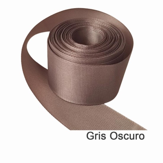 Cinta Gros Unicolor (10mm) - Rollo 5 metros - Gris Oscuro 017