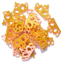 Coronas Doradas - Aplique Glitter y Fieltro -  Pack de 10 uds