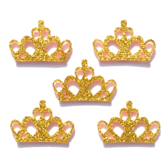 Coronas Doradas - Aplique Glitter y Fieltro - Pack de 10 uds Coronas Doradas - Aplique Glitter y Fieltro - Pack de 10 uds