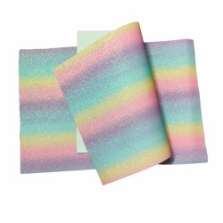 Lámina Cuerina Glitter Lija (29x21cms) - Arcoiris
