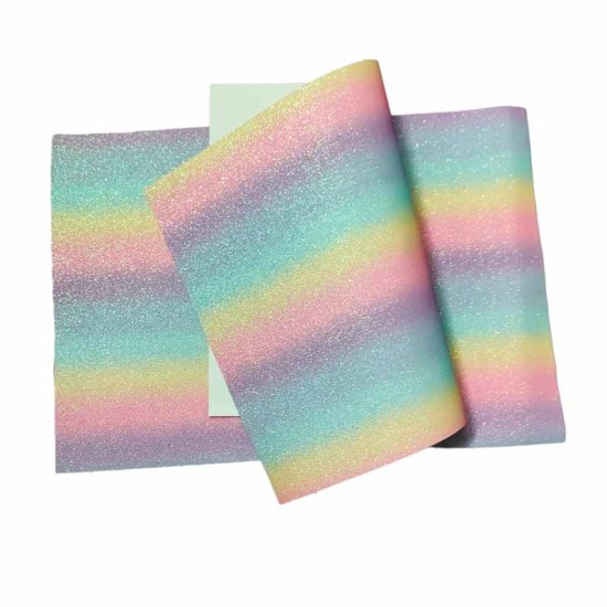 Lámina Cuerina Glitter Lija (29x21cms) - Arcoiris