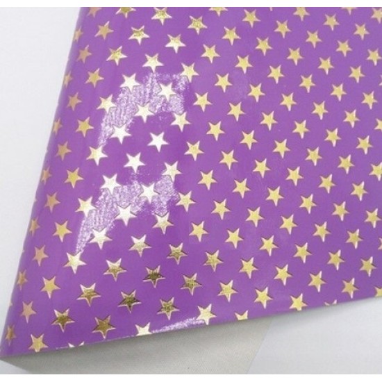 Lámina Charol en Relieve Estrellas  (29x21cms) - Lila