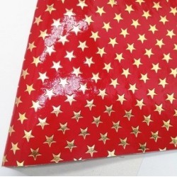 Lámina Charol en Relieve Estrellas  (29x21cms) - Rojo
