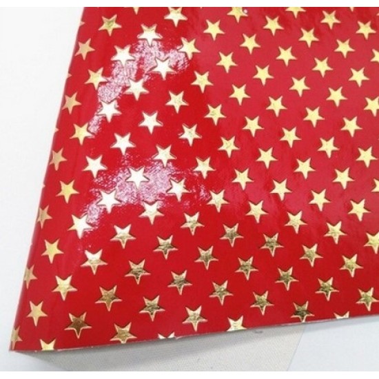 Lámina Charol en Relieve Estrellas  (29x21cms) - Rojo