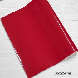 Lamina de Charol Suave (35x25cms) - Rojo