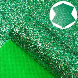 Lámina de Cuerina- Chunky Glitter (33x20cms) - Verde