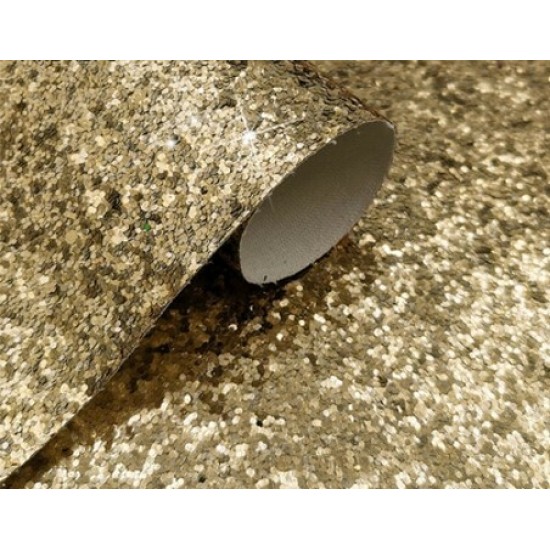 Lámina de Cuerina- Glitter Azucar Grueso (30x20cms) - Oro 