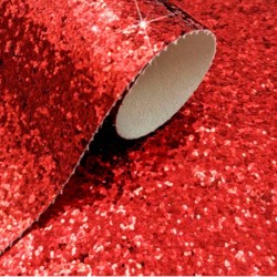 Lámina de Cuerina- Glitter Azucar Grueso (30x20cms) - Rojo