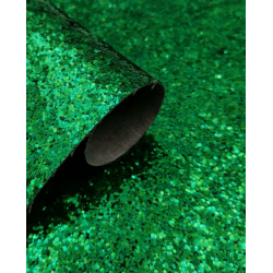 Lámina de Cuerina- Glitter Azucar Grueso (30x20cms) - Verde Navidad