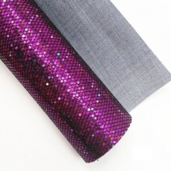 Lámina Cuerina Glitter Láser (29x21cms) - Purpura