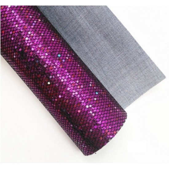 Lámina Cuerina Glitter Láser (29x21cms) - Purpura