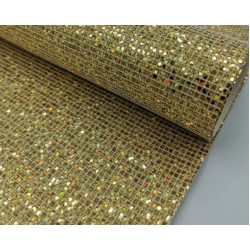 Lámina de Cuerina- Glitter de Cuadros (30x20cms) - Oro