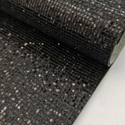 Lámina de Cuerina- Glitter de Cuadros (30x20cms) - Negro