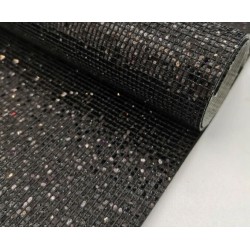 Lámina de Cuerina- Glitter de Cuadros (30x20cms) - Negro