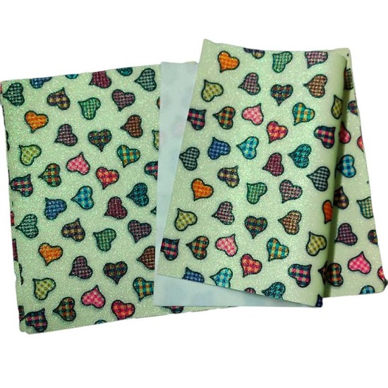 Pack Cuerina Glitter (29x21cms) - Corazones ❤️