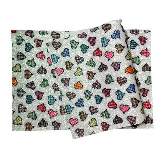 Pack Cuerina Glitter (29x21cms) - Corazones ❤️