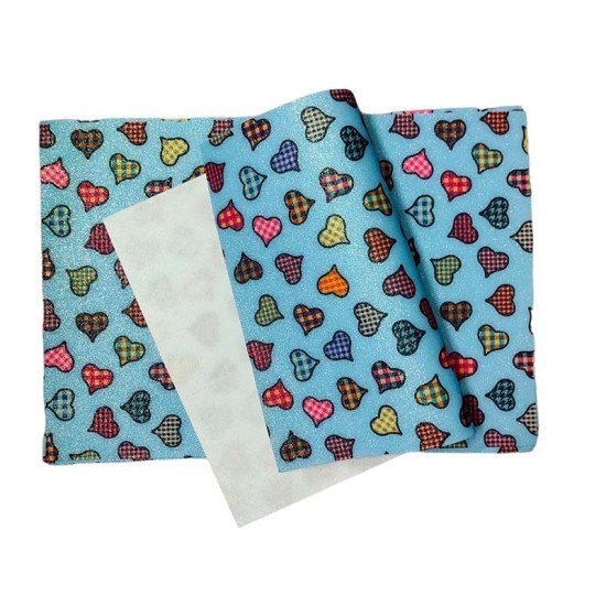 Pack Cuerina Glitter (29x21cms) - Corazones ❤️
