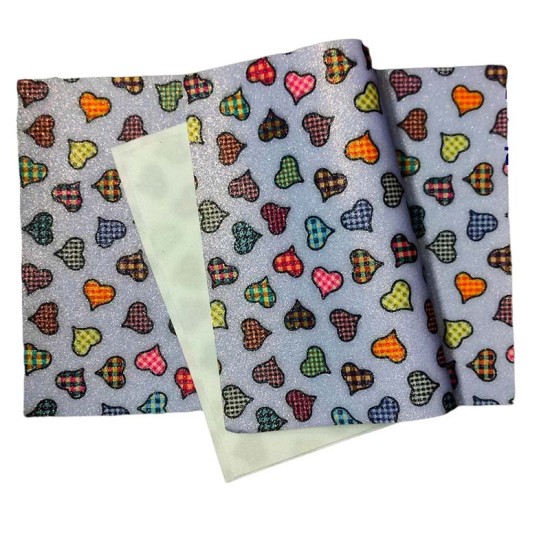 Pack Cuerina Glitter (29x21cms) - Corazones ❤️