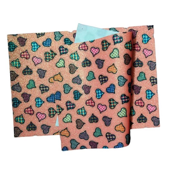 Pack Cuerina Glitter (29x21cms) - Corazones ❤️