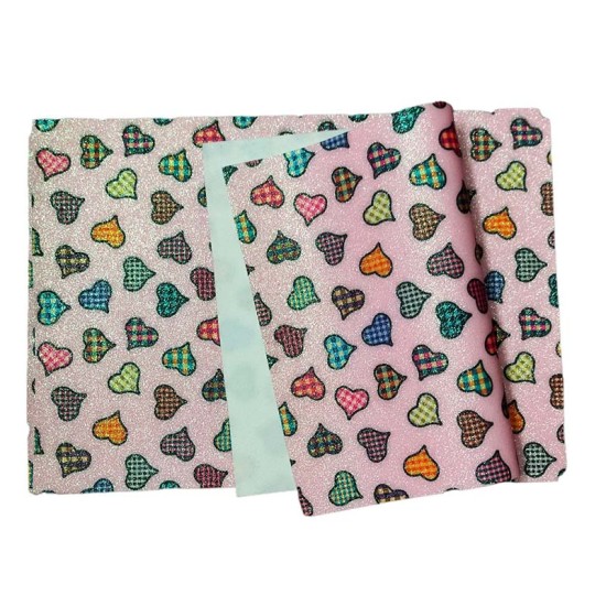 Pack Cuerina Glitter (29x21cms) - Corazones ❤️