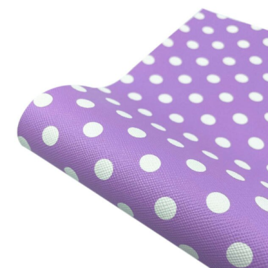 Lámina Ecocuero Estampado de Puntos (30x20cms) - Lila
