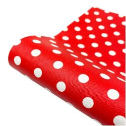 Lámina Ecocuero Estampado de Puntos (30x20cms) - Rojo