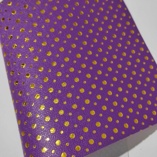 Lámina de Ecocuero Perforado (32x20cm) - Morado con Dorado