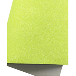 Lámina Cuerina Glitter Lija (29x21cms) - Amarillo Neon
