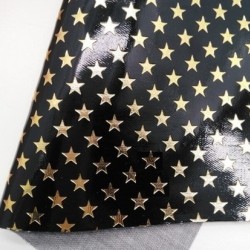 Lámina Charol en Relieve Estrellas  (29x21cms) - Negro