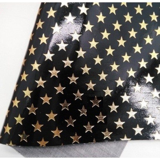 Lámina Charol en Relieve Estrellas  (29x21cms) - Negro