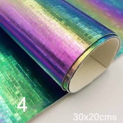Lámina de Cuerina, Vinil Holograma Láser (30x20cms) - Multicolor