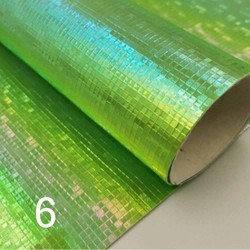 Lámina de Cuerina, Vinil Holograma Láser (30x20cms) - Verde 