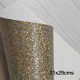 Lámina Cuerina Glitter Láser (29x21cms) - Mix Dorado Claro Lámina Cuerina Glitter Láser (29x21cms) - Mix Dorado Claro