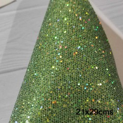 Lámina Cuerina Glitter Láser (29x21cms) - Verde