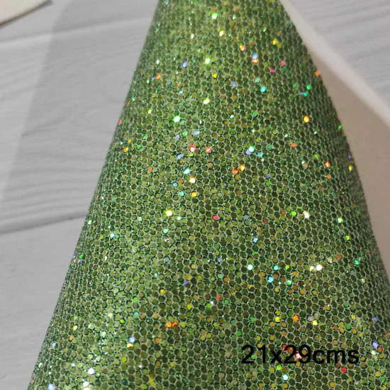 Lámina Cuerina Glitter Láser (29x21cms) - Verde